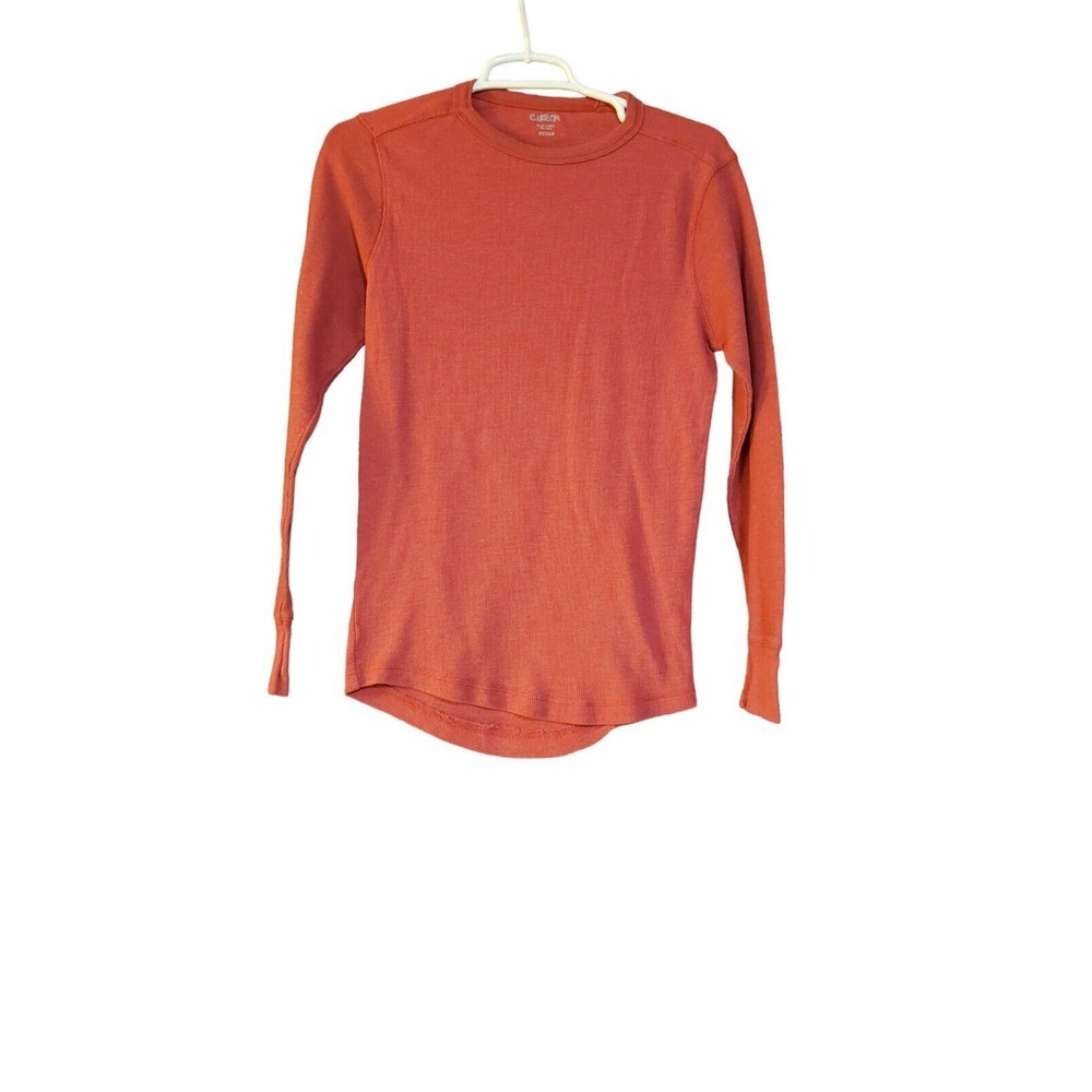Carbon Thermal Shirt Mens Size M Solid Red Long Sleeve Cotton Trendy Warm Layers